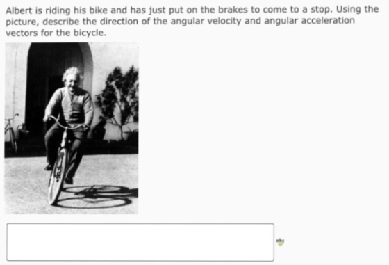 Albert is riding his bike and has just put on the