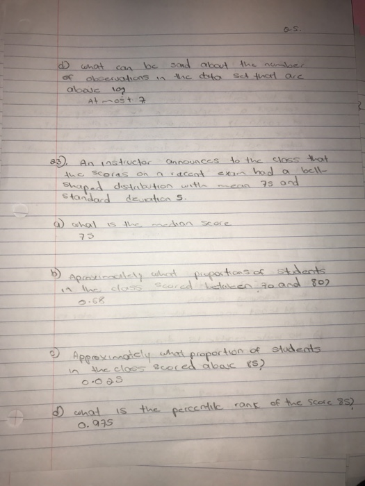 c do wot ocll- 8o2 ·68 oction of stodeats n Aue closs ecoc ) ahat is the peiceatilc rant of the scefe 3s)