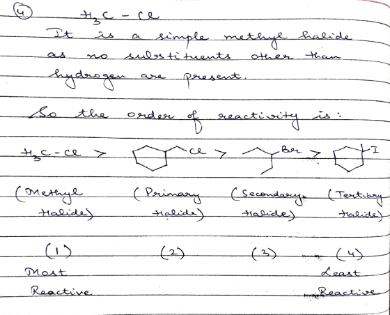 ♡ _thecace It is a simple methye halide as no substituents other than hydrogen are present. so the order of reactivity is до-