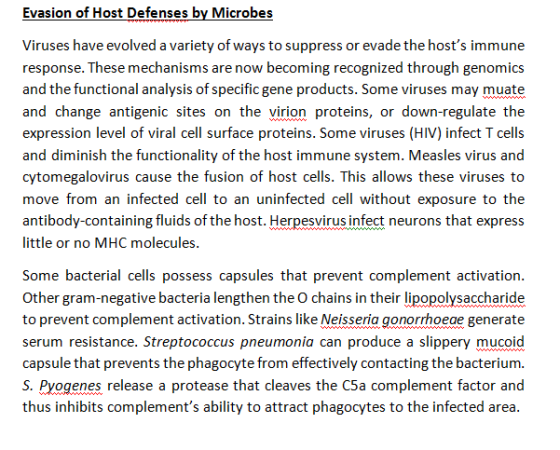 Evasion of Host Defenses by Microbes Viruses have evolved a variety of ways to suppress or evade the hosts immune response.