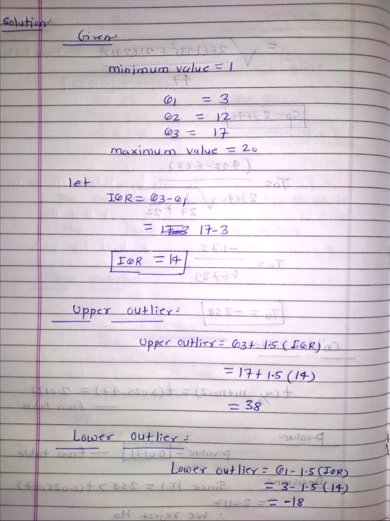 solution Giren SOLESA minimum value El 6 = 3 62 = 12 pas 03 = 17 maximum value = 20 IOR= 63- 6 PJES sst es v = 17-3 IOR = 14