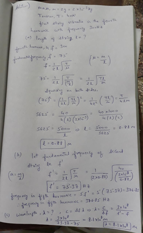 (a) length g dtvig, 1-1 th harMonic ndamat 4人 : 40 xloo (L) (2x15 4(1) (2) 562S u: n ar MoniCS avtlen = 8.lxlorm 44-75° 서