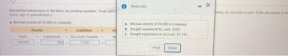 Record the transactions in the basic accounting equation Treat each mussion of parentheses) mpty do not enter a zero Enter de