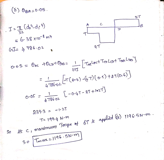 (1) ORA-0.05. 2T A C В J=1 (204-d; 4) P 32 - 6-38 x10-8 m4 GJ= 4T 786.02 4 0.05 = eac +9o+S - GI [TaclAct Toolest Toplan [TC0