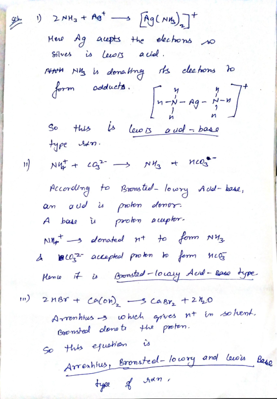 sol D 2NH3 + Agt -> Ing(nm),]+ Mere Ag acepts the elections son Silves is lewis acid. Anh Hill is donating its electrons to f