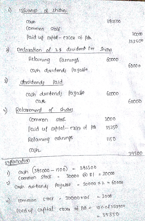 383500 за со 353500 2), Declabotion of 2.5 divider Per Shda Relorung Earnungk 60000 6000 o 60000 60000 shae Common stoc 3000 ISD 500 Common Stocc 2