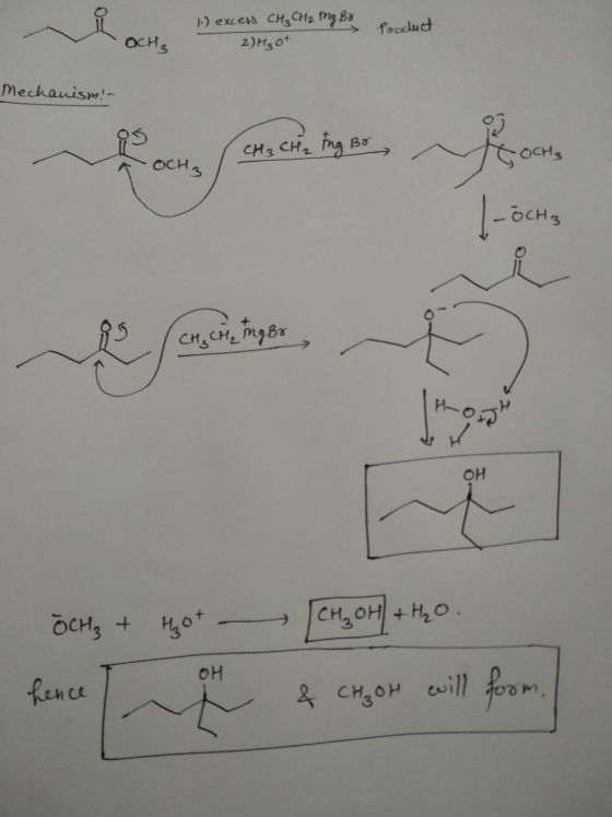 kocha 1.) excess CH ₃ CH 2 img Bo 2) H₃ ot Product He Mechanism! - Bo focus on, ei, ingo, OCH 3 CH₂ CH₂ mg Br OCH3 + Hgot [CH