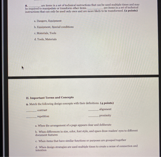 are items in a set of technical instructions that can be used multiple times and may be required to manipulate or transform o