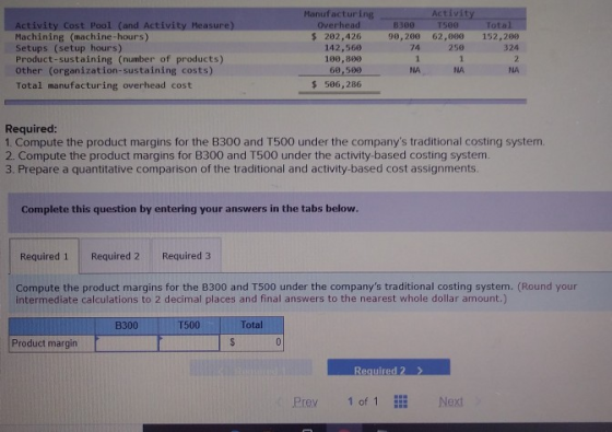 Manufacturing Overhead $ 202,426 142,560 100,800 60,500 $ 506,286 Activity Cost Pool (and Activity Measure) Machining (machin