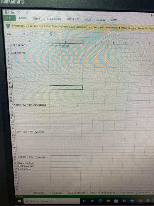U 5 FILE HOME INSERT PAGE LAYOUT FORMULAS DATA REVIEW VIEW PROTECTED VIEW Be careful--files from the Internet can contain vir