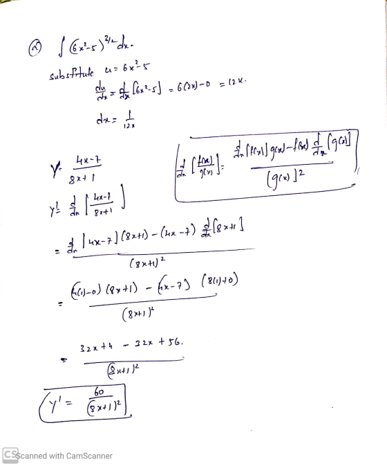 @ 163-8)9-da- substitute = 6x²5 de esta lor 2-s] = 6(2x) -0 = 128. de = it a I 23 Ya hayo? Le stall dren] gew=fres (go? (gen)