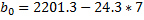 bo = 2201.3 - 24.3 * 7