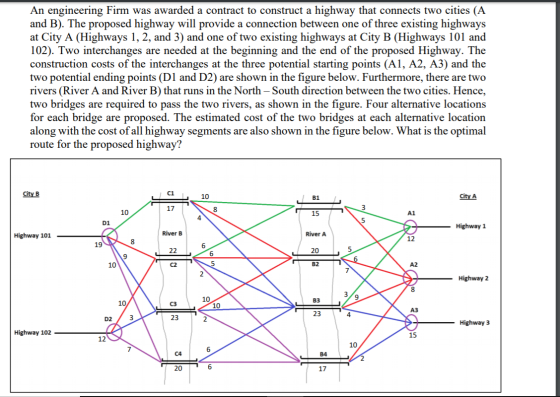 An engineering Firm was awarded a contract to construct a highway that connects two cities (A and B). The proposed highway wi