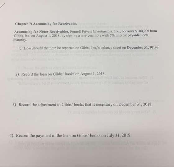 Chapter 7: Accounting for Receivables Accounting for Notes Receivables. Fornell Private Investigators, Inc., borrows $100,000