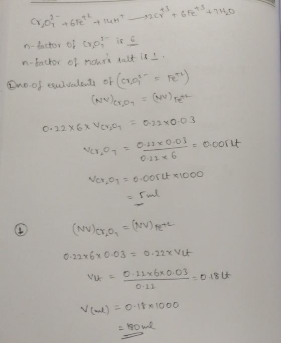 @no.of equilvalo,A 아 (cyoǐ_ = ferl 0.12 6 Nv) 0.22x 6 x 0.03 = o.22xV나 0-22