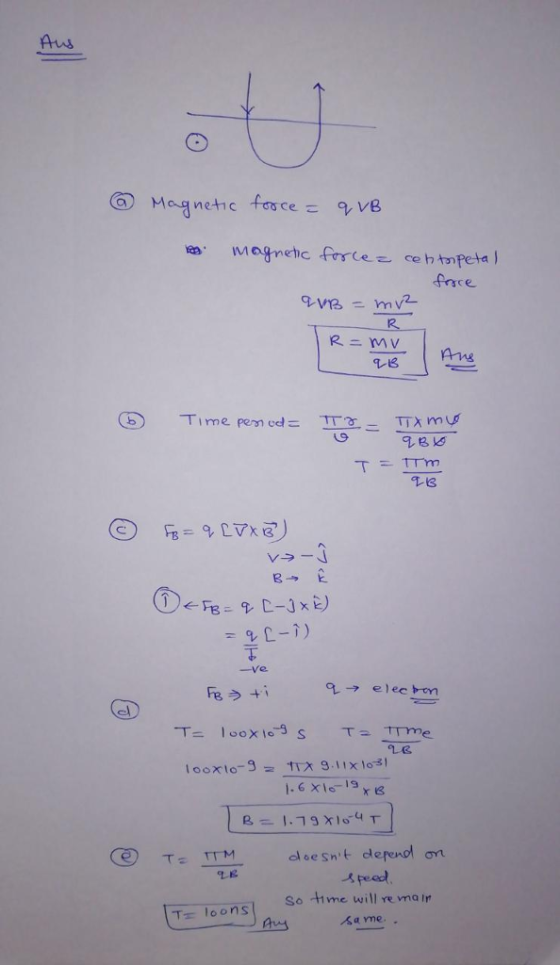As ⑥ Magnetic force 9;V8 vB face m v2 113 ⓒh-9.LVve丿 aelec om el LE So thme will re mair