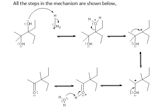 All the steps in the mechanism are shown below, Н Н Н : ОН H OH OH OH Н