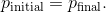p_{\text{initial}} = p_{\text{final}}.