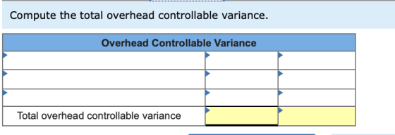 Compute the total overhead controllable variance. Overhead Controllable Variance Total overhead controllable variance