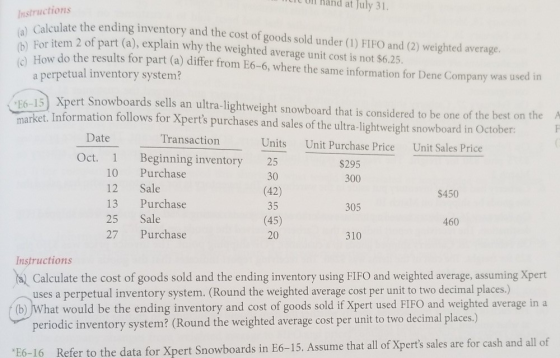 un nand at July 31. Instructions a) Calculate the ending (b) For item 2 of part (a), expl (0) How do the results for ulate th