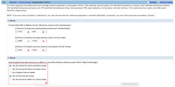 O 3/9 points Previous Answers lowskylntroStat1 8.HW.121. Ask Your Teacher 10 My Notes blacks newspaper. Of the 1,709 randomly