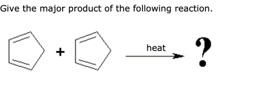 Give the major product of the following reaction. heat