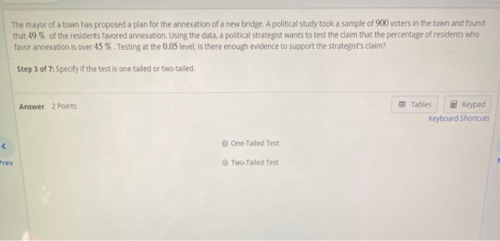 The mayor of a town has proposed a plan for the annexation of a new bridge. A political study took a sample of 900 voters in