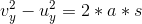 v_y^2 - u_y^2 = 2*a*s