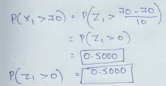 70-70 PCX, >10) = P(Z,> 0 P(Z, >o) 0.5000 P(Z >o) O.sooo