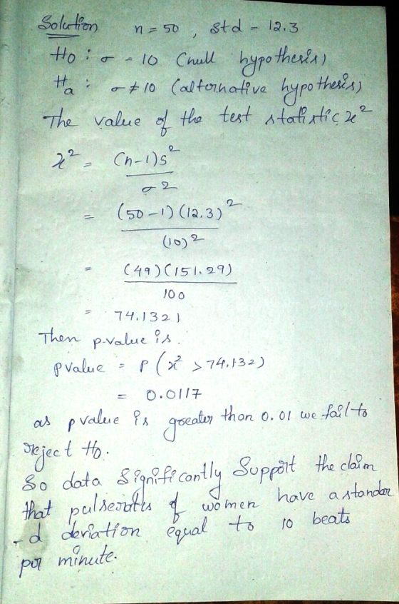 The value et the text 사.rtaç,- (50-1) (12.3)2- (10) 9 10 o 14.3 ) Then p-value jet to clai m women have a tohdn Сред mihuute.