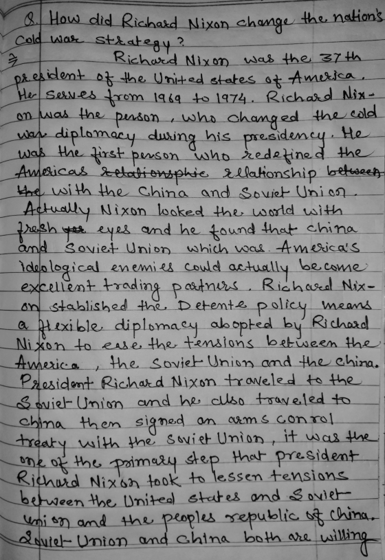 Q. How did Richard Nixon change ther Cold war strategy? 2 Richard Nixon was the 37th president of the United states of Americ