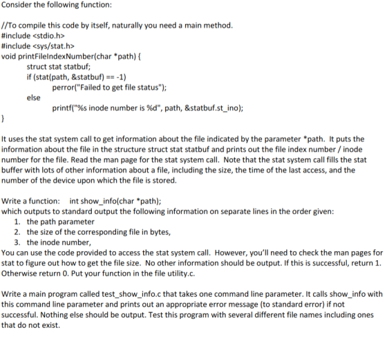 Consider the following function://To compile this