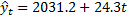 Vt = 2031.2 + 24.3t