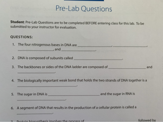 Pre-Lab Questions Student: Pre-Lab Questions are to be completed BEFORE entering class for this lab. To be submitted to your