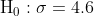 \mathrm{H_{0}:\sigma=4.6}