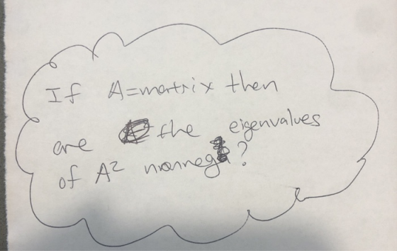 If Azmateix then the eigenvalues of A² nones are ? ronnego?