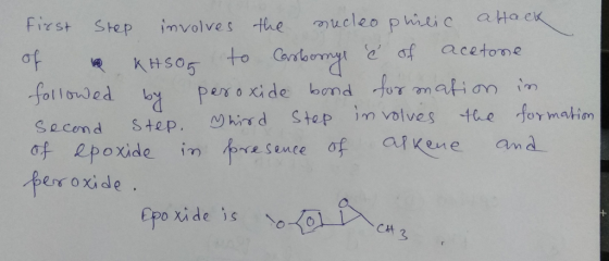First SHep of foloed Second Step. Mh,γ d step ),n valves the formation involve s the mucleo Pani c aHae e of acetone 5 os epo