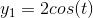 Y1 = 2cos(t)