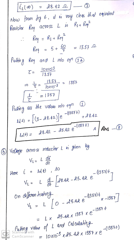 ( 1 (0) 28.42 1 6 - Rj+ Req? How from fig 6, el is very clear that eqivelent Resister Req across L is Req = R1 + Req? .. 5+ 6