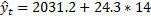 Vt = 2031.2 + 24.3 * 14