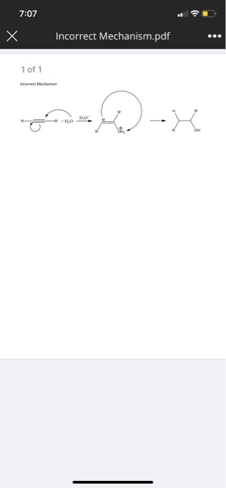 7:07 Incorrect Mechanism.pdf 1 of 1 Incerect Mechanism HO HO