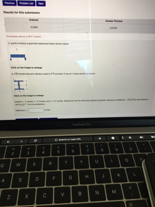 Previous Problem List Next Results for this submission Answer Preview 0.0394 The answer above is NOT correct. (1 point) A sim