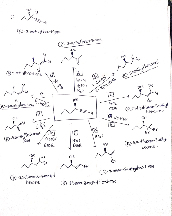 -H 0 -И (R)-3-methylhex-I-yne CR)-3-methylhexa-2-one me ů لل me H li -3-95«thylhex-i-ene 1 B A Haso4 ths04 ING 1-9-CBN 1802,