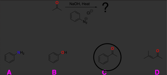 NaOH, Heat с. N2 Н. ОН A В D