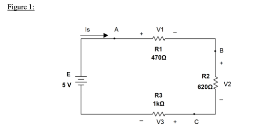 Figure 1: Is A V1 + M R1 47002 + R2 } 5 V 62003 R3 1k02 | V3 + C