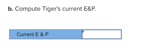 b. Compute Tigers current E&P. Current E&P