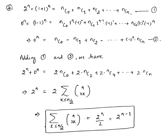 © ) . 29=(1+0)95 nCo+n(y + 2 + . -tran, — 0 OPC (-1)9 6. Co 39(1°+ng 17! (13tnout na 60() Oºs n6 -nca + ncg ....+(-09.. Add