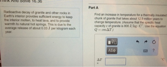 Radioactive decay of granite and other rocks in Ea