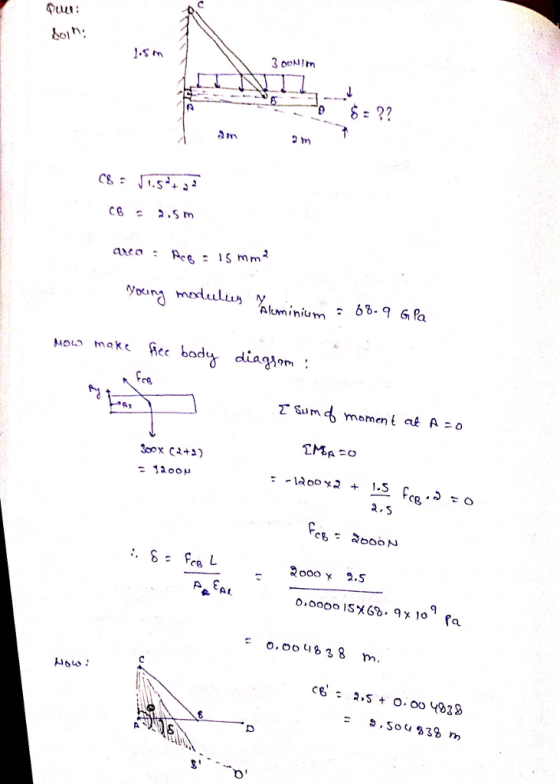 bolh. a m tm young mndulu oCiN Aluminium 63.9 GRa neus make Ree body dia ?m re T Sumd momen at Ao AT = 1200μ 2ooo.S o.oo4838