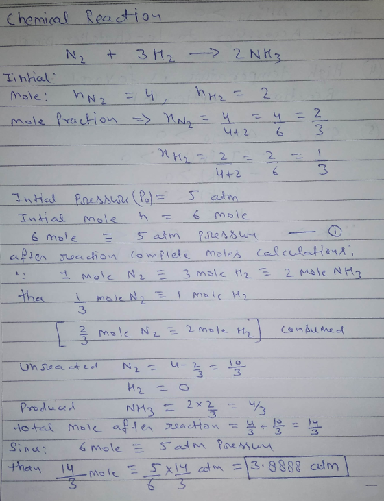 Ammonia Is Created In The Haber Process In A Rigid Container nitrogen 